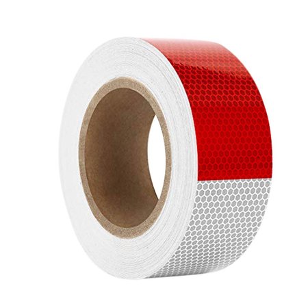 ABRAMS 2" in x 30' ft Trailer Truck Conspicuity DOT Class 2 Reflective Safety Tape - Red/White DOTC2 2 x 30-6R/6W